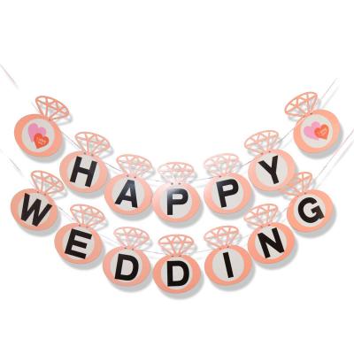 China Wedding Party Banner Decoration Letter Pull Wedding Room Layout Happy New Home Wedding Dress for sale