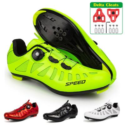 China Mtb Shoes Mens Cycling Shoes Rubber Self-Locking Cycling Shoes Women Speed ​​Cycling Sneaker Packing Cleat Road Bike Boots Mountain SPD Flat Shoe for sale