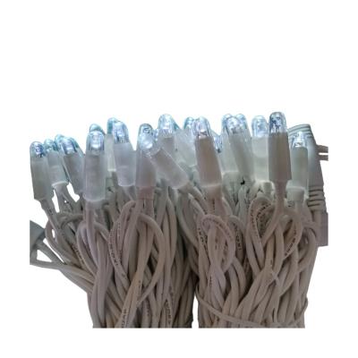 China 6M Rubber Cable Christmas Lights Outdoor 40 LED White Rubber Cable Flickering Holiday Tree Light Xmas String Lights for sale