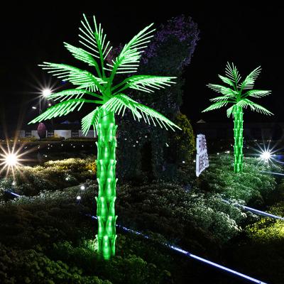 China LED Lit Tree Landscape Lighting Palm Lights Holiday Bed Outdoor LED Palm Lit Tree for sale