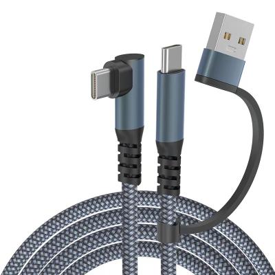 China New Listing 5A 20W 2 In 1 Bend Apple Quick Charging Nylon Braided Palladium Data Cable For iPhone Computer for sale