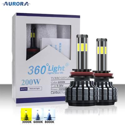 China High Low Beam 8000lm 60w 360 High Brightness H4 H13 9004 9007 Auto Car Led Headlight for sale