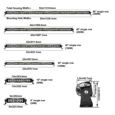 China USA Designed AURORA Screwless Super Bright 10inch 50w LED Bar 4x4 24v Offroad LED Light Bar for sale