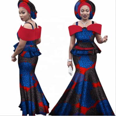 China African Cotton Ladies Evening Dress / National Style Dashiki Dress For Women for sale