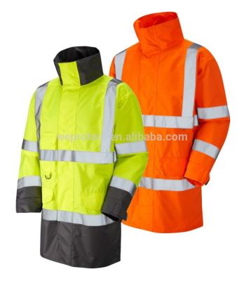 China High visibility Parka/HI FORCE winter jacket/EN471/EN342 water repellent for sale