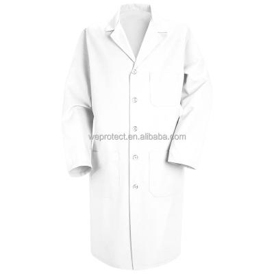 China Comfortable 80% Polyester / 20% Combed Cotton White Lab Coat for sale