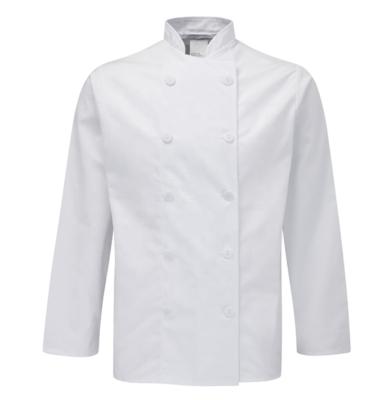 China Hot Sale French White Chef Uniform /Wholesale Chef Coat Fashion Uniform Restaurant Chef Coat Long Coat for sale