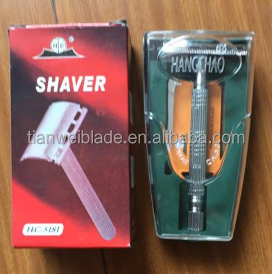 China Double edge blade plastic box packed double edge shaver with competitve price for sale