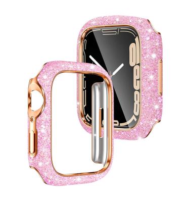 China INS Suitable For Apple Watch 7 45mm Case Star Diamond Case 41mm Protective Hard Case Crystal Flash Diamond for sale