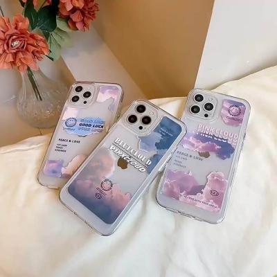 China Custom Printing Shockproof Custom Design Photo Clear PC Tpu Space Phone Transparent Case For Iphone 13 Pro Max for sale