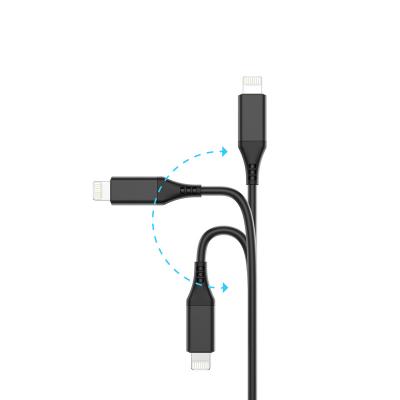 China Video Game Player Phone accessories 2 In 1 Usb C To Lighting Cables Data Cables For Iphone Charger Cable Fast Charging for sale