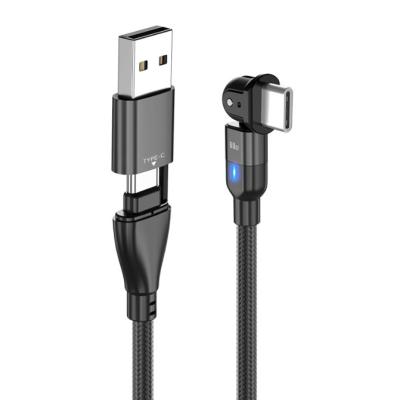 China Video Game Player 3 In 1 Type C Usb Dual Cable Charging Cable 180 Spin Usb Fast Charging Cable for sale