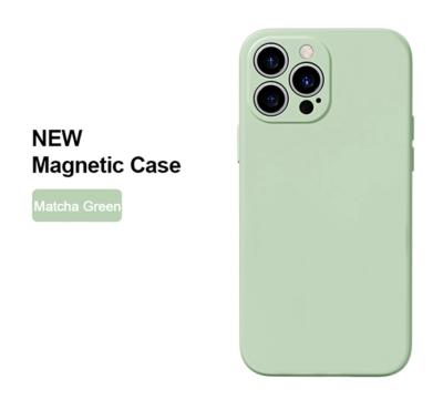 China Shockproof Magnetic Silicone Case Phone For iphone 13 pro Max Colorful Matte Soft Silicone Phone magsafing cover for iphone 12 11 pro max for sale