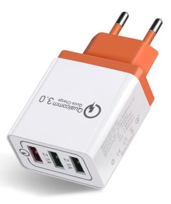 China Portable Mobile Phone Travel Super Charge 18W 3 USB Ports Wall Charger QC 3.0 Fast Charger Adapter for sale