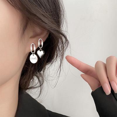 China CLASSIC Prevent Allergy 925 Sterling Silver Vintage Earrings Trendy Simple Elegant LOVE Heart Party Jewelry Couples Accessories for sale