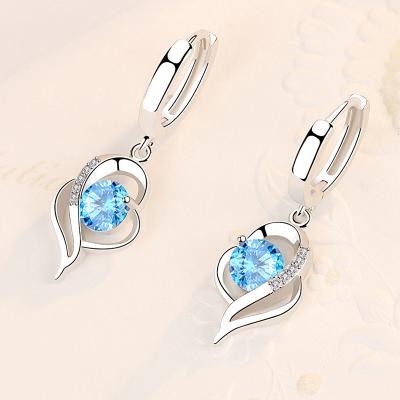 China New Fashion Women's Fashion Jewelry Pink Blue Silvery High Quality CLASSIC Knot White Purple Crystal Zircon Hot Selling Earrings for sale