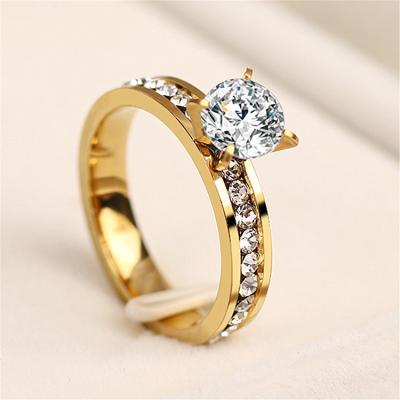 China Vintage Silver Ring Crystal Rings For Women Circle CZ Fashion Engagement Jewelry Gifts Wholesale for sale