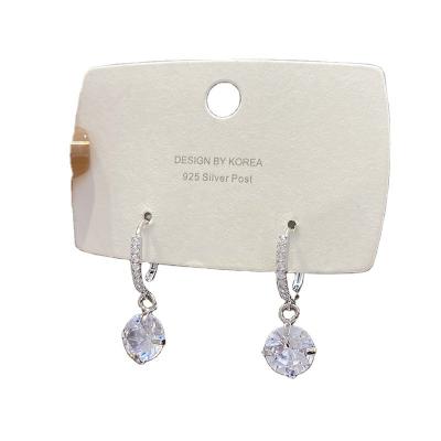 China The CLASSIC 925 Sterling Silver Earrings Mosaic CZ four claw Zircon drop earrings for women oorbellen des pendientes de brincos for sale