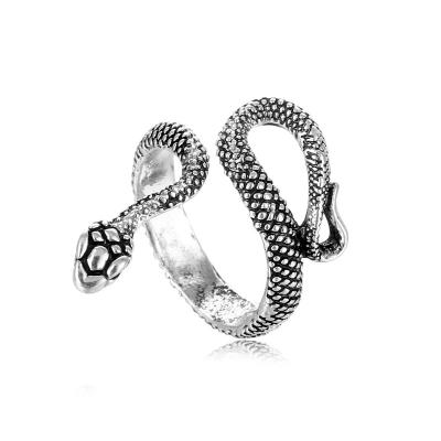 China Luxury Environmental Friendly Stainless Steel Demon Eye Snake Rings Punk Rock Jewelry Natural Stone Ring For Man for sale