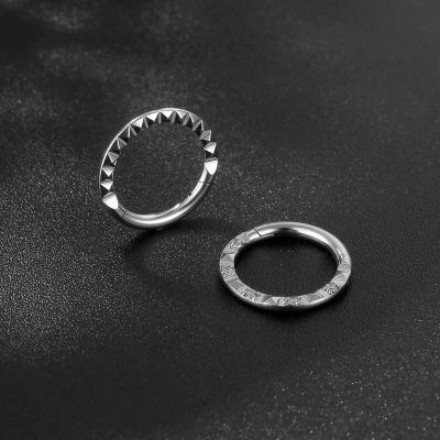 China CLASSIC Fashion Stainless Steel Single Nose Ring Punk Hip Hop Rock Sniff Ring Cartilage Earrings With Rhinestone Body Piercing Jewelry for sale