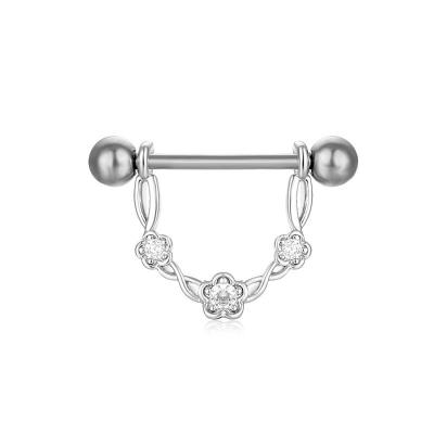 China New CLASSIC Style Stainless Steel Nipple Rings Flower Nipple Vibrator For Women Nipple Rings Body Jewelry Piercing Piercing for sale