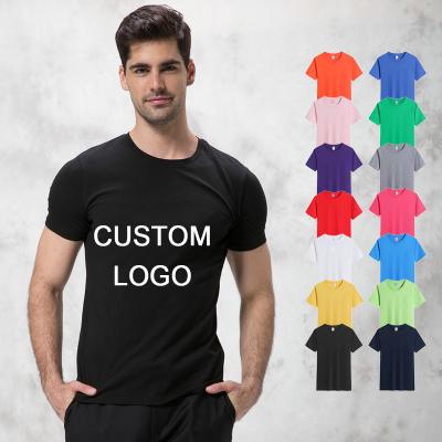 China Custom OEM 100% Cotton 180gsm Plain Blank Short Sleeve T-shirt Anti-Wrinkle Printing T-shirt Men Women Unisex for sale