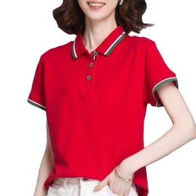 China New Style Breathable Ladies Polo Shirts Cotton Women Loose T-shirt Polo Shirt For Sport for sale