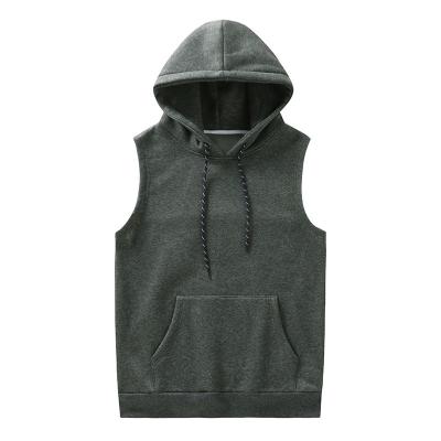 China Wholesale Solid Color Oversized Men's Hot Sale Hooded Tank Top Breathable Sleeveless Hoodie for sale