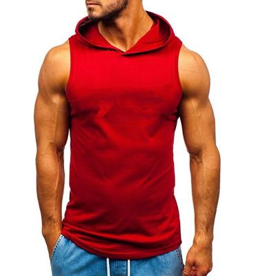 China Factory direct sales men's tank tops breathable sports hoodies sleeveless tank top hoodie for men for sale