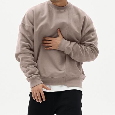 China Spring and Autumn Men&'s Long Drop Shoulder S Terry Sweater Round Neck Sweater Breathable Quilting Sweater for sale