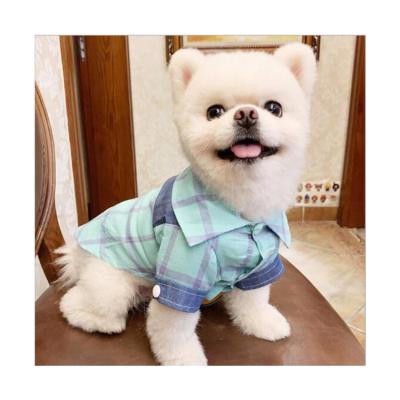 China 2022 Viable Spring And New Summer Pet Clothes Dog Beauty Cat Check Shirt for sale