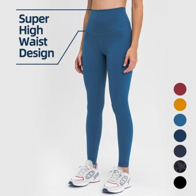 China Newest Breathable High Waisted Naked Feeling Full Length Pants Yoga Gaiters With Pockets For Women Workout Fitness Gym Wear for sale