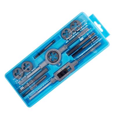 China 12pcs/set Multifunctional Alloy Steel Screw Tap And Die Set Tool Kit for sale