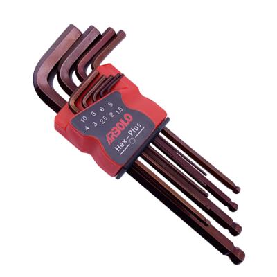 China Best Quality 9PCS Ball End Allen Key Set Hex Key Durable Household Repair Kit Made In Taiwan for sale