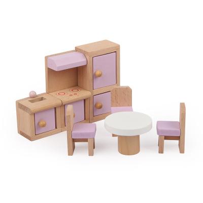 China Toy Wooden simulation mini furniture funny educational children's intellectual toy set play model house wooden toys for sale