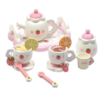 China Playing House Toy Educational Baby To Simulate Kitchen Toys Wooden Tea Sets Toys for sale