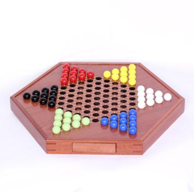 China Eco-friendly Material Wooden Traditional Strategy Board Game Chinese Checkers Classic Puzzle Toys Table Games for sale