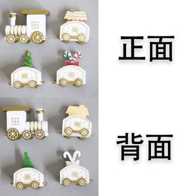 China Christmas Cartoon Small Track Train Toys Decoration Truck Wooden Gift Box for sale