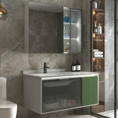 China New Modern Come Modern Bathroom Vanity Wall Mounted Wooden Cabinet for sale