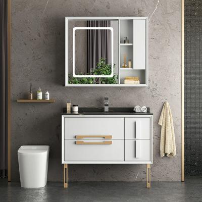 China 2020 Modern New Design Tall Modern Cabinet With Rock Table Top And Sink for sale