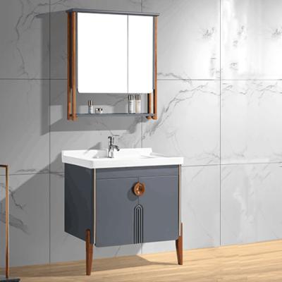 China New Modern Comes Waterproof High Quality Modern PVC Bathroom Vanity Unit With Wood for sale