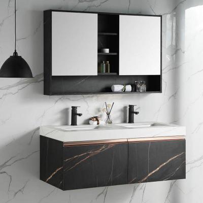 China Environmental Luxury Double Sink Plywood Double Sink Bathroom Vanity Cabinets for sale