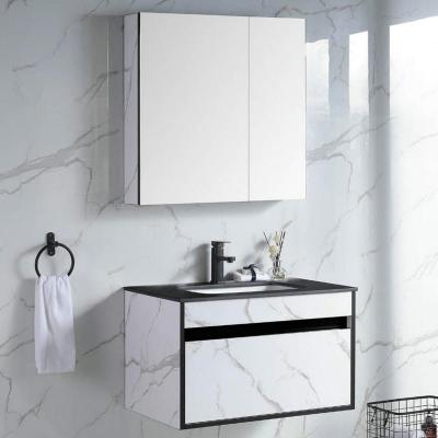 China New Design Modern Wall Hanging Plywood Bathroom Vanity Furniture Cabinet for sale