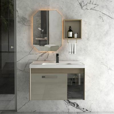 China Modern New Come Strong High Quality Aluminum Bathroom Vanity Cabinet With Led Mirror for sale