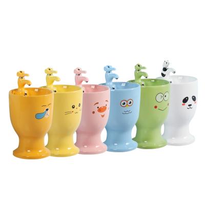 China Modern bathroom ceramic floor standing washbasin colorful kids for sale