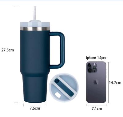 China Sustainable Customize 40 oz 40oz Adventure Quencher cup stanleys Vacuum Insulated Travel Mug With Handle straw lid H2.0 for sale