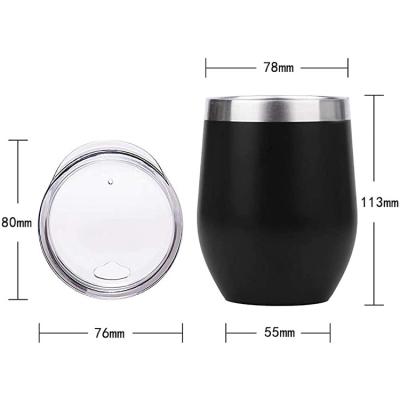 China Sustainable 12OZ Stainless Steel Vacuum Insulated Egg Shaped Wine Tumbler Cups Coffee Mug with Lid for sale