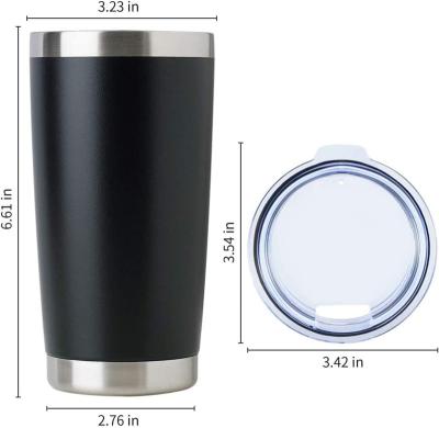 China Sustainable Custom Travel Black Double Wall Coffee Tumbler Cup Wholesale 20oz Stainless Steel Tumbler Cup for sale