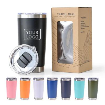 China Sustainable Christmas Gift Hot Sale Stainless Steel Tumblers Coffee Mug Cups In Bulk 20 Oz Tumblers Coffee Cups Travel Car Mugs for sale