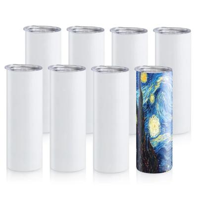 China Sustainable 20oz straight skinny 20 oz wholesale bulk sublimation blanks wine tumbler with metal straw for sale